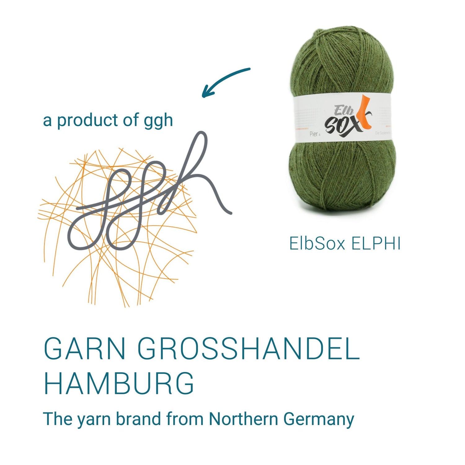 ElbSox Pier 4 | 100g Sockenwolle | 008 - Seetanggrün - ggh Wolle