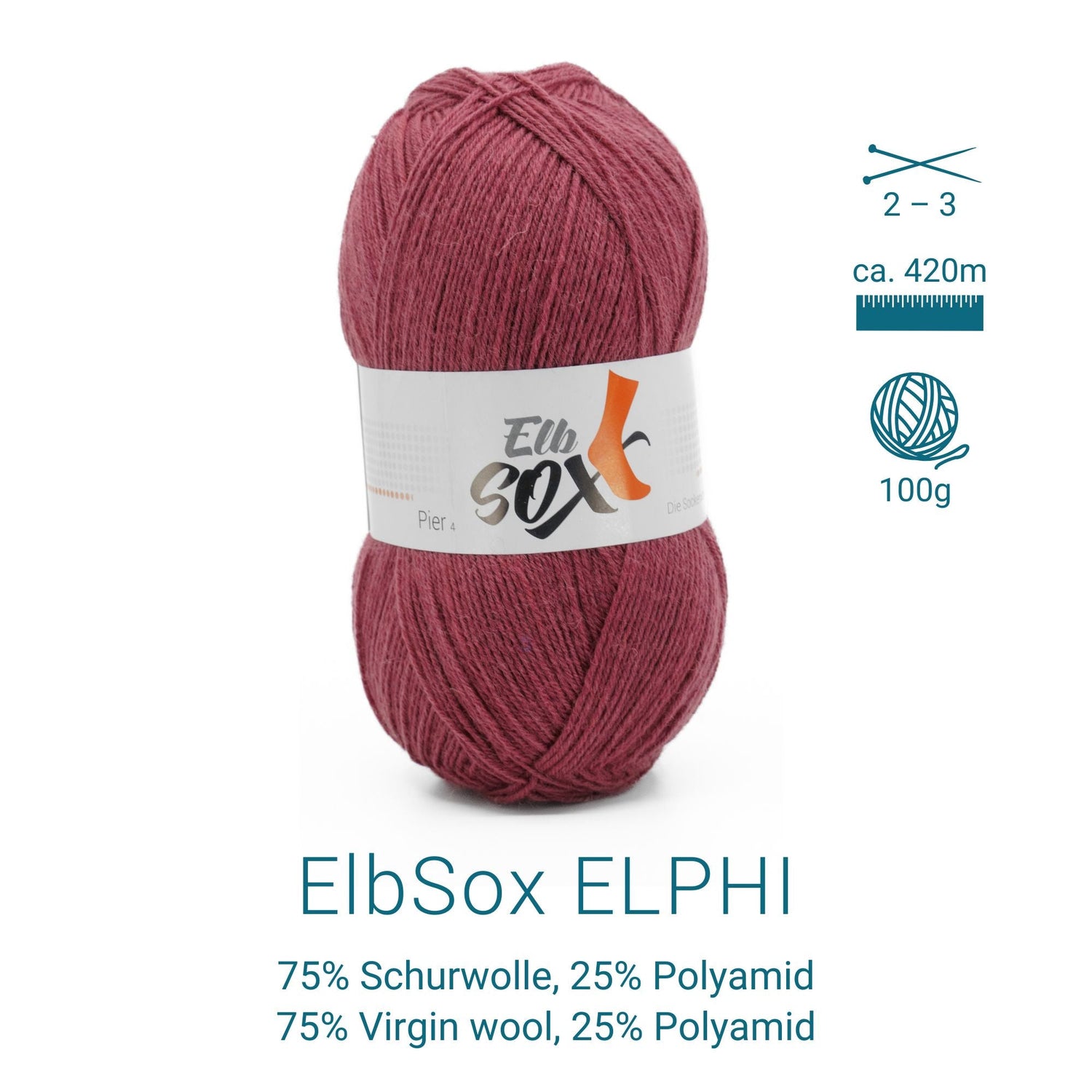 ElbSox Pier 4 | 100g Sockenwolle | 010 - Morgenröte - ggh Wolle