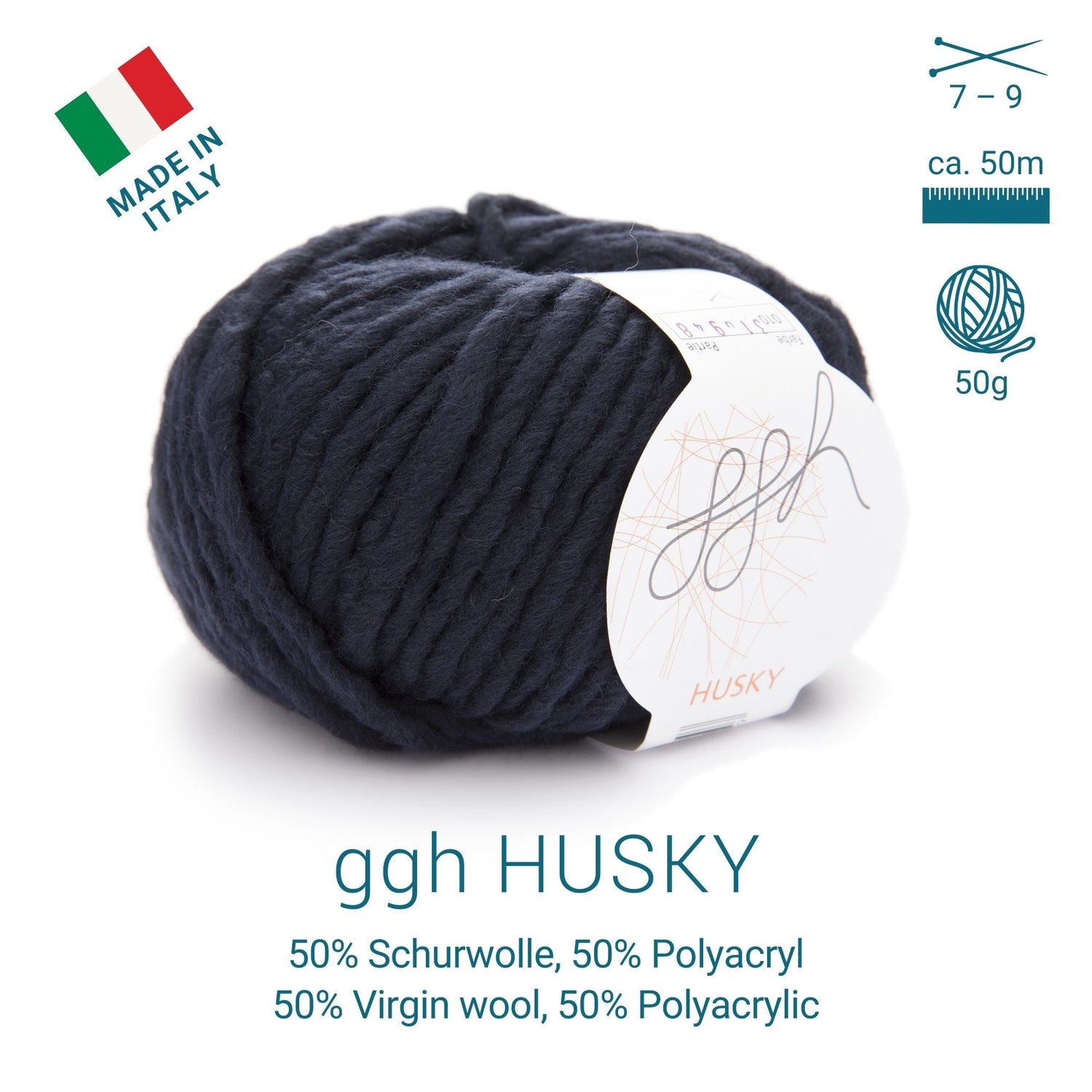 ggh Husky Box | 300g Set (6x50g) – 010 – Marine - ggh Wolle