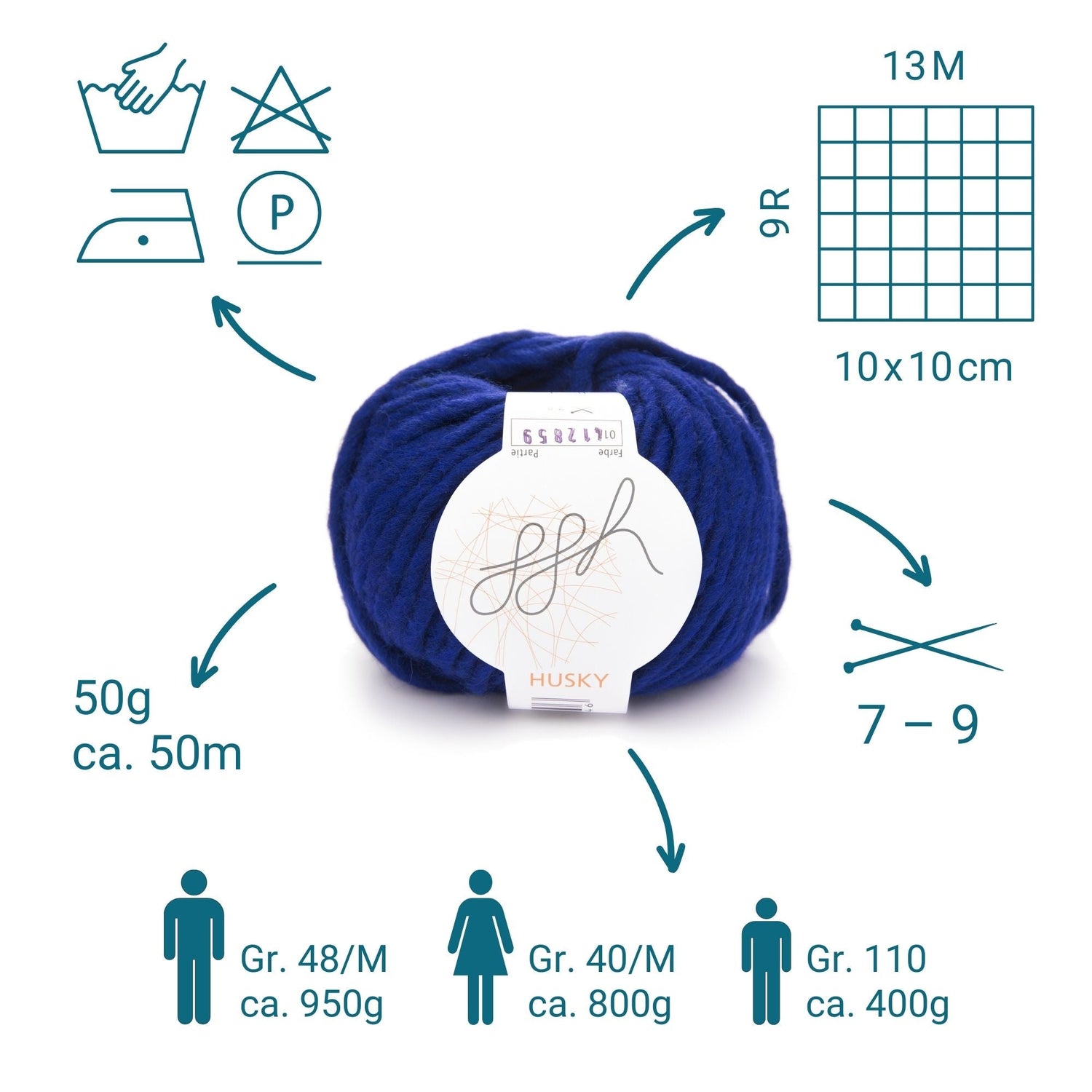 ggh Husky Box | 300g Set (6x50g) – 011 – Royalblau - ggh Wolle