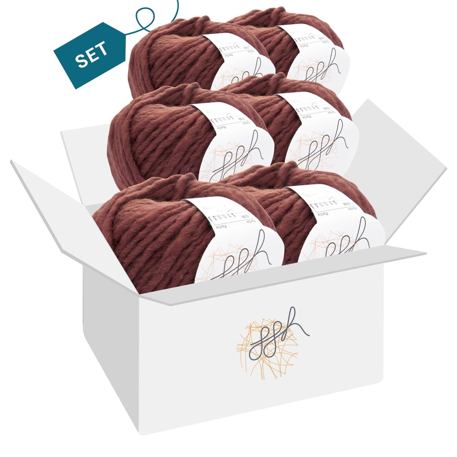 ggh Husky Box | 300g Set (6x50g) – 038 – Sequoiabraun - ggh Wolle