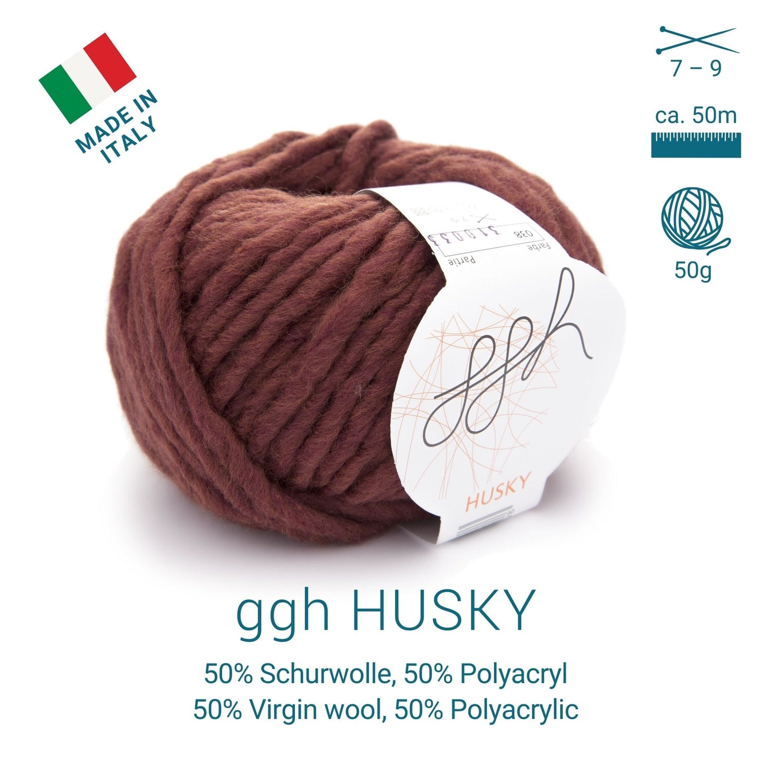 ggh Husky Box | 300g Set (6x50g) – 038 – Sequoiabraun - ggh Wolle