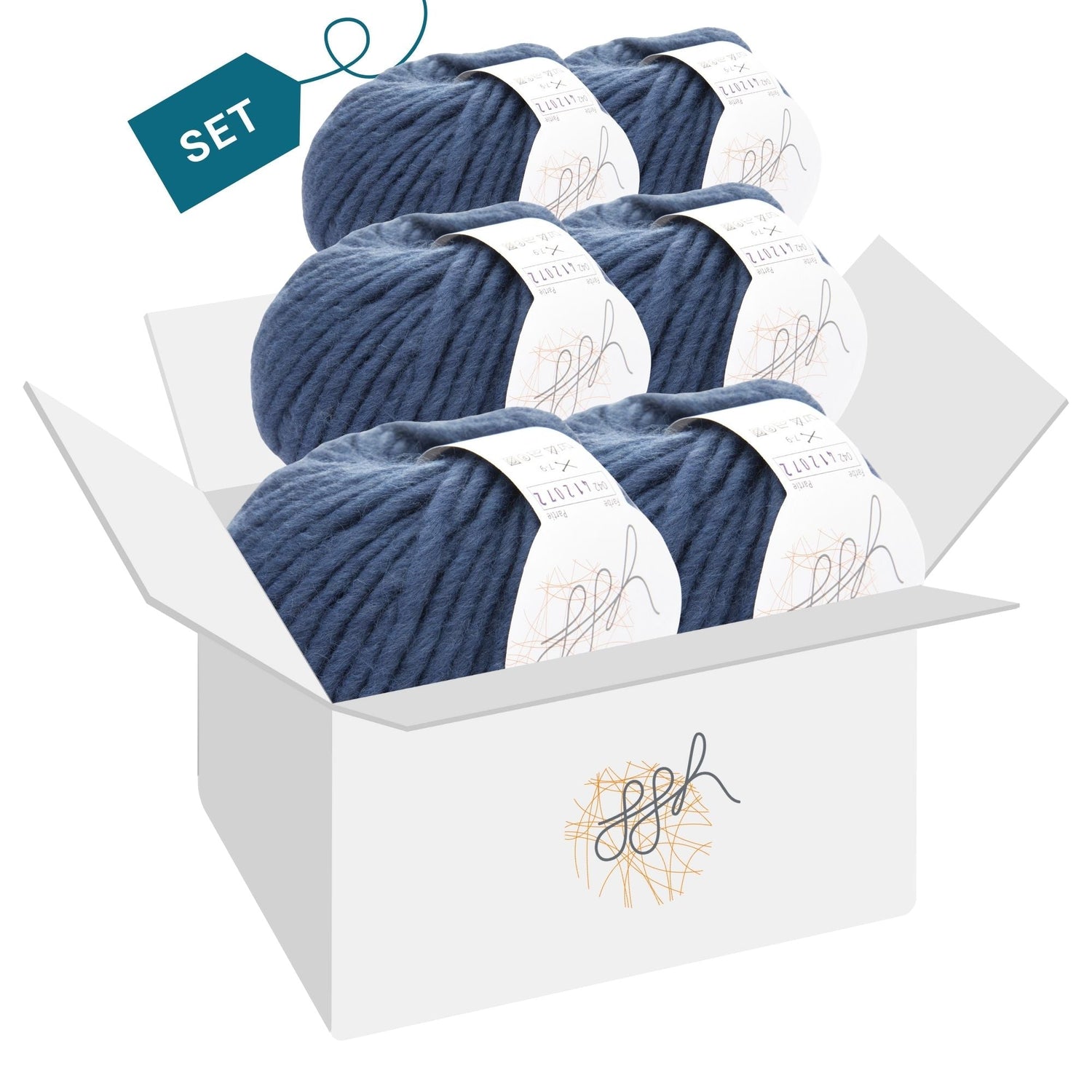 ggh Husky Box | 300g Set (6x50g) – 042 – Ozeanblau - ggh Wolle