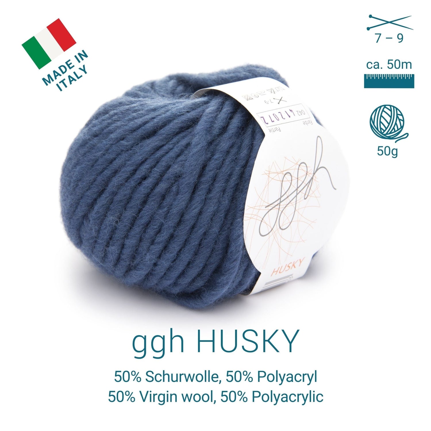 ggh Husky Box | 300g Set (6x50g) – 042 – Ozeanblau - ggh Wolle