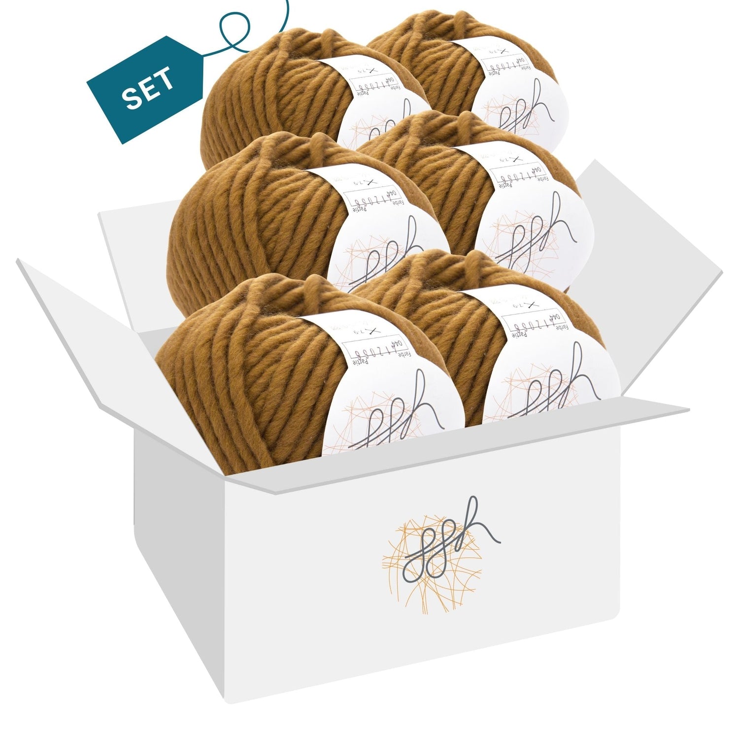 ggh Husky Box | 300g Set (6x50g) – 044 – Curry - ggh Wolle