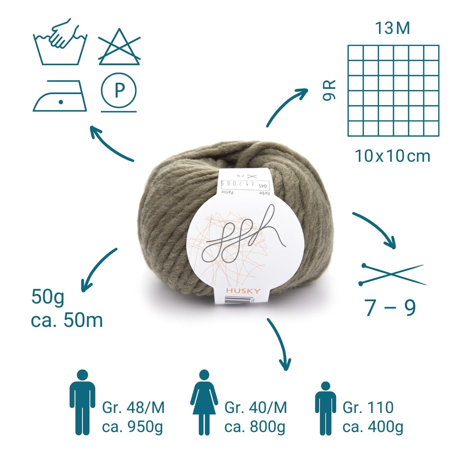 ggh Husky Box | 300g Set (6x50g) – 045 – Torfbraun - ggh Wolle