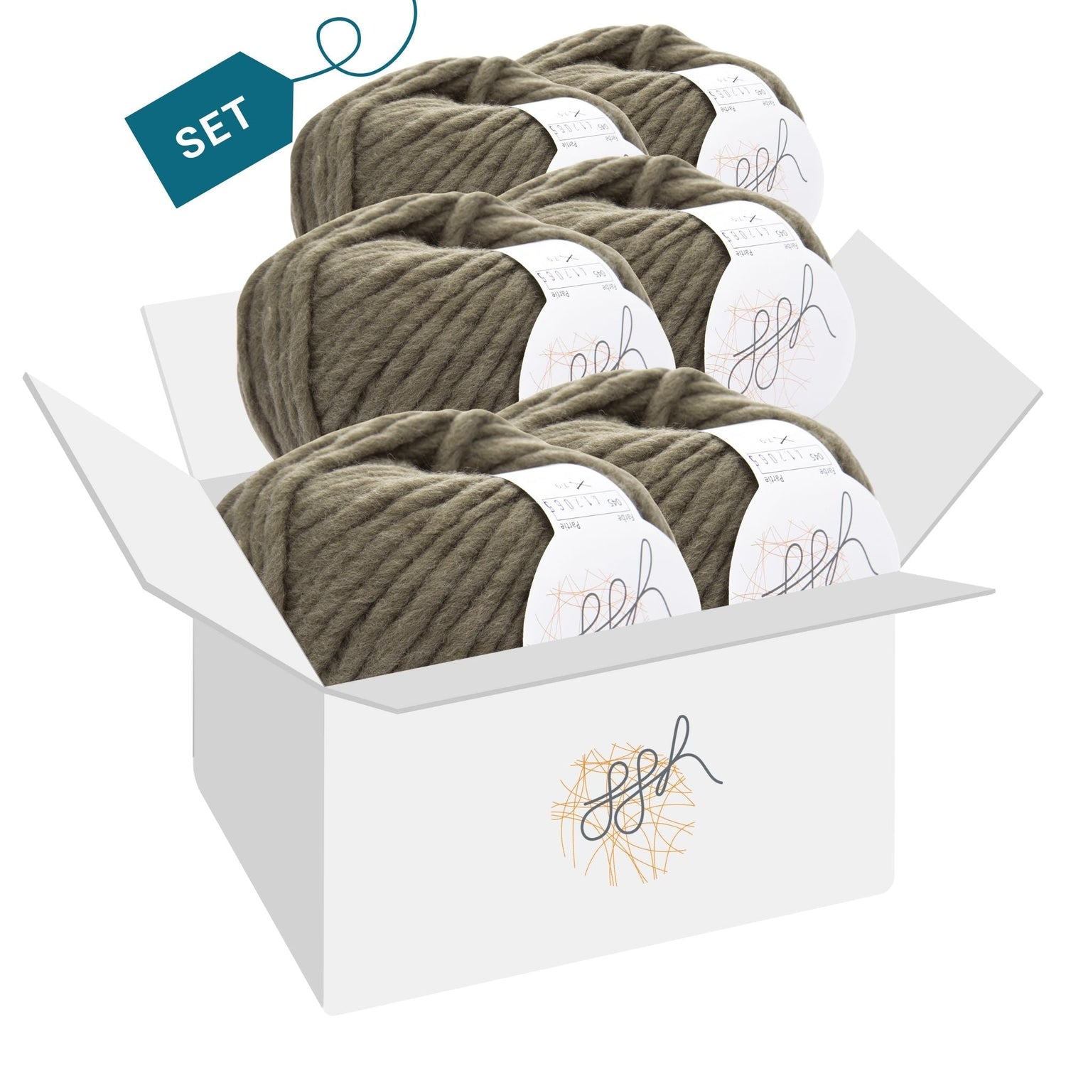 ggh Husky Box | 300g Set (6x50g) – 045 – Torfbraun - ggh Wolle