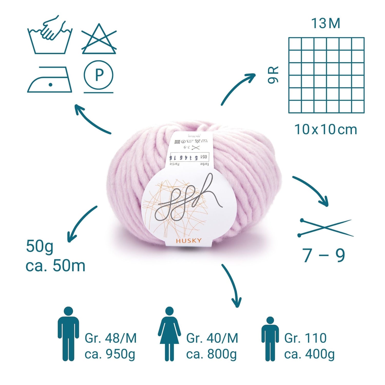 ggh Husky Box | 300g Set (6x50g) – 051 – Rosa - ggh Wolle