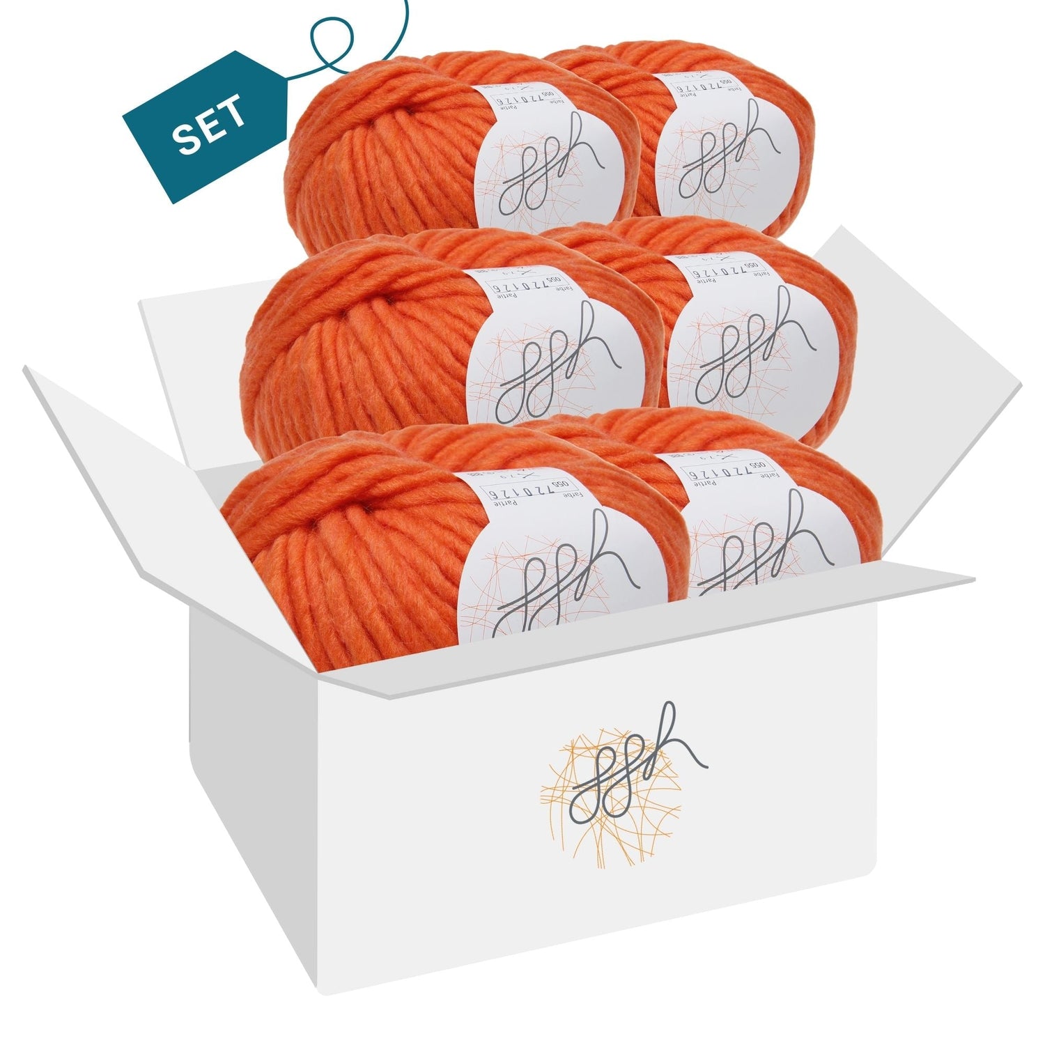 ggh Husky Box | 300g Set (6x50g) – 055 – Korallorange - ggh Wolle