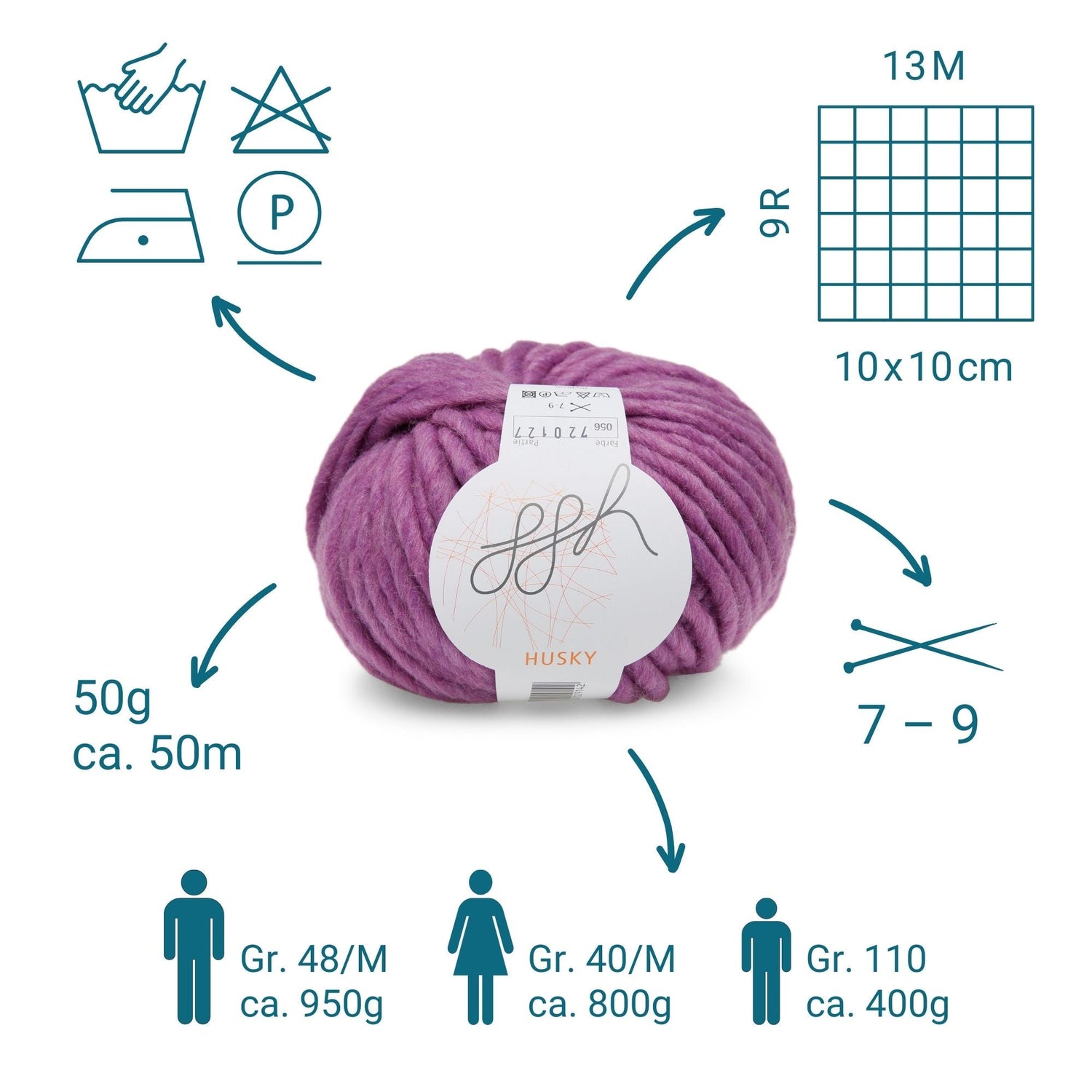 ggh Husky Box | 300g Set (6x50g) – 056 – Orchidee - ggh Wolle