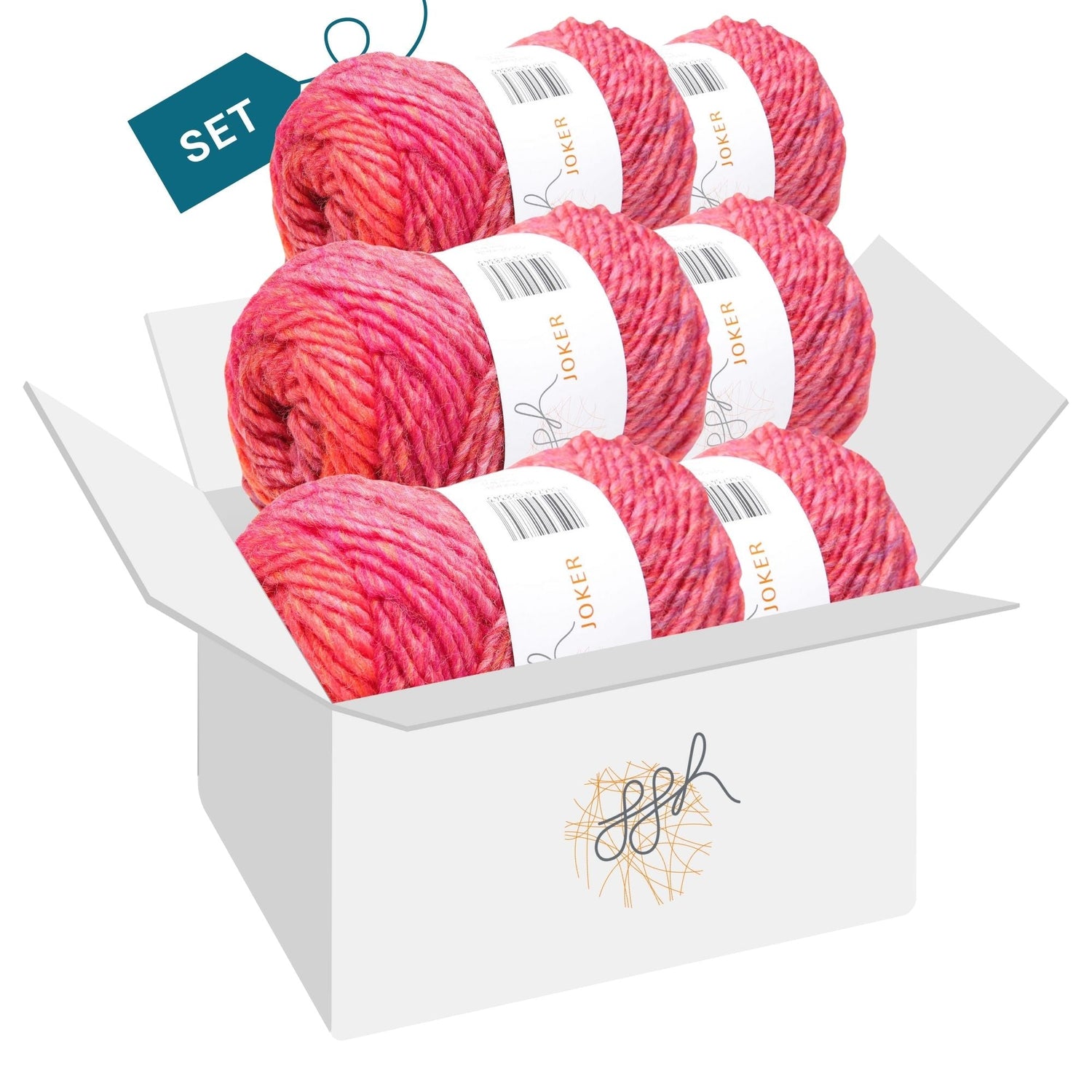 ggh Joker Box | 300g Set (6x50g) | 030 - Rot - Lila meliert - ggh Wolle