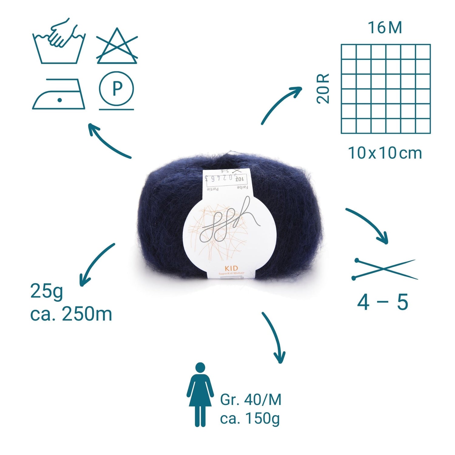 ggh Kid Box | 150g Set (6x25g)| 107 - Tiefes Kobalt - ggh Wolle