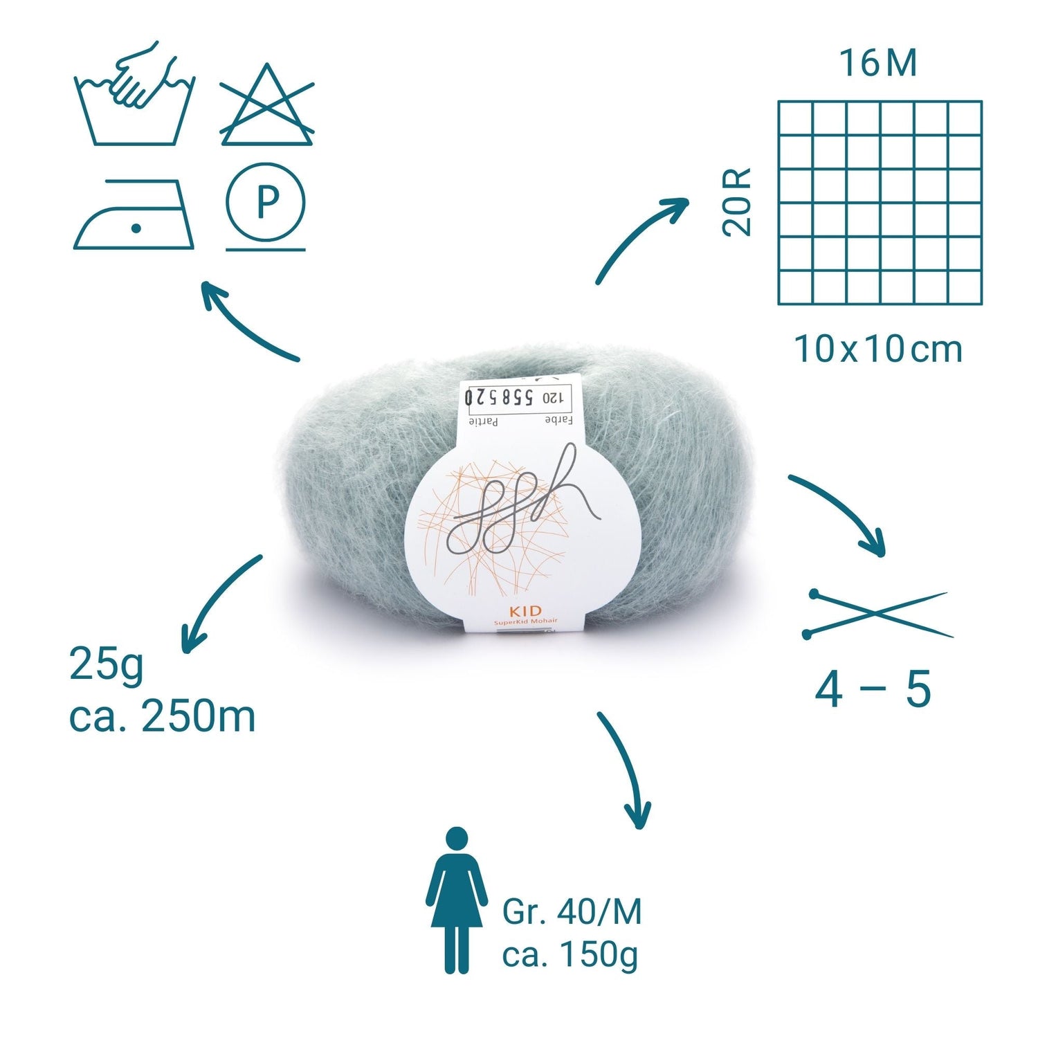 ggh Kid Box | 150g Set (6x25g)| 120 - Schimmerndes Glas - ggh Wolle