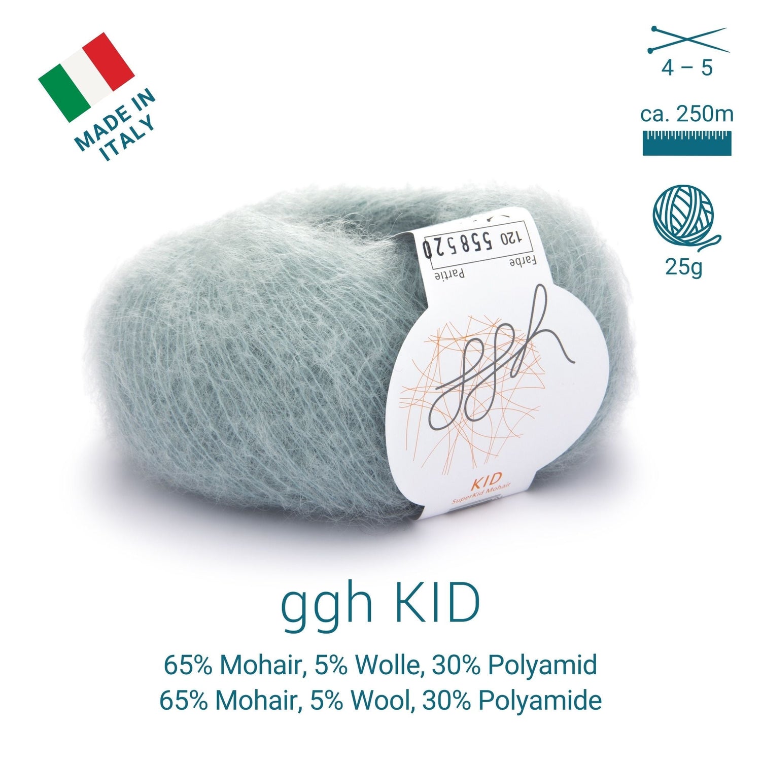 ggh Kid Box | 150g Set (6x25g)| 120 - Schimmerndes Glas - ggh Wolle