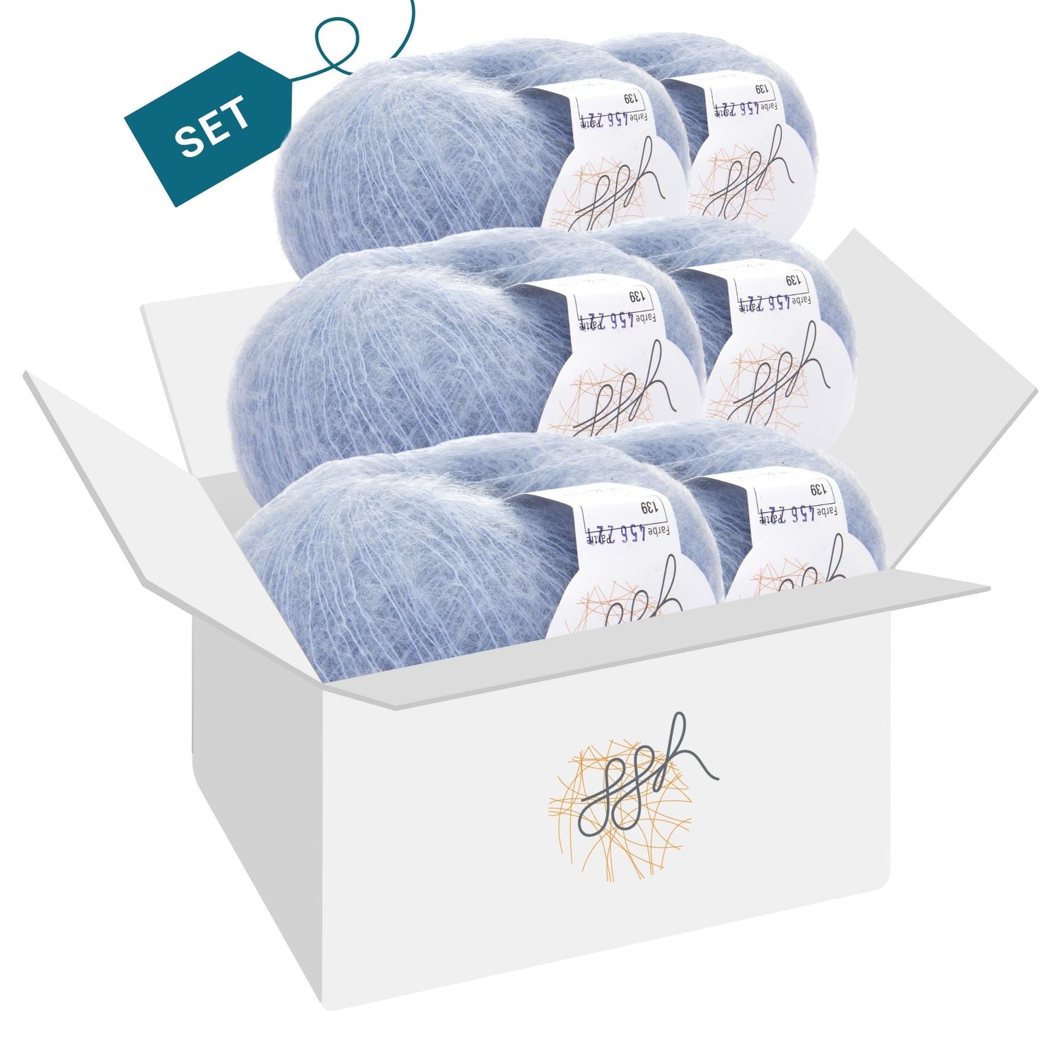 ggh Kid Box | 150g Set (6x25g)| 139 - Eisblau - ggh Wolle