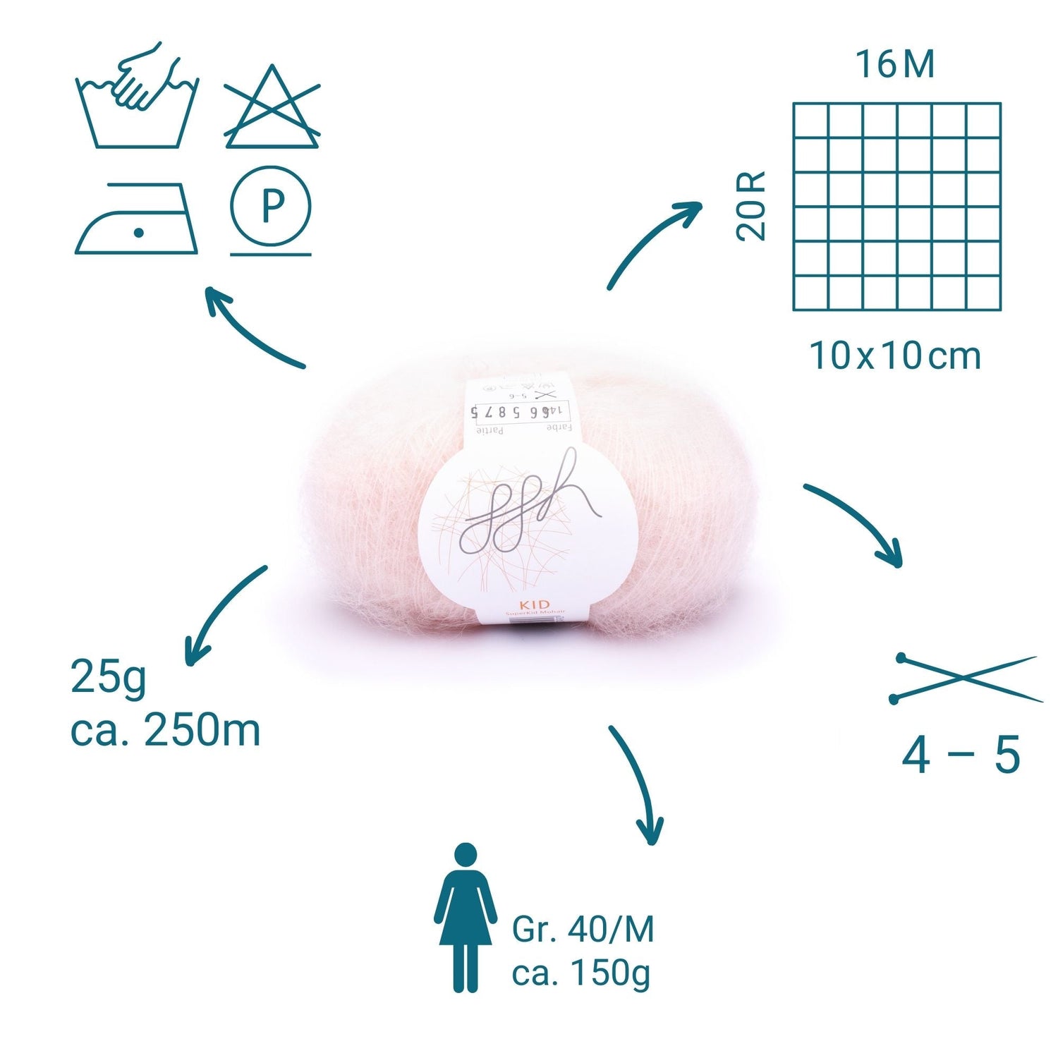 ggh Kid Box | 150g Set (6x25g)| 144 - Puderrosé - ggh Wolle