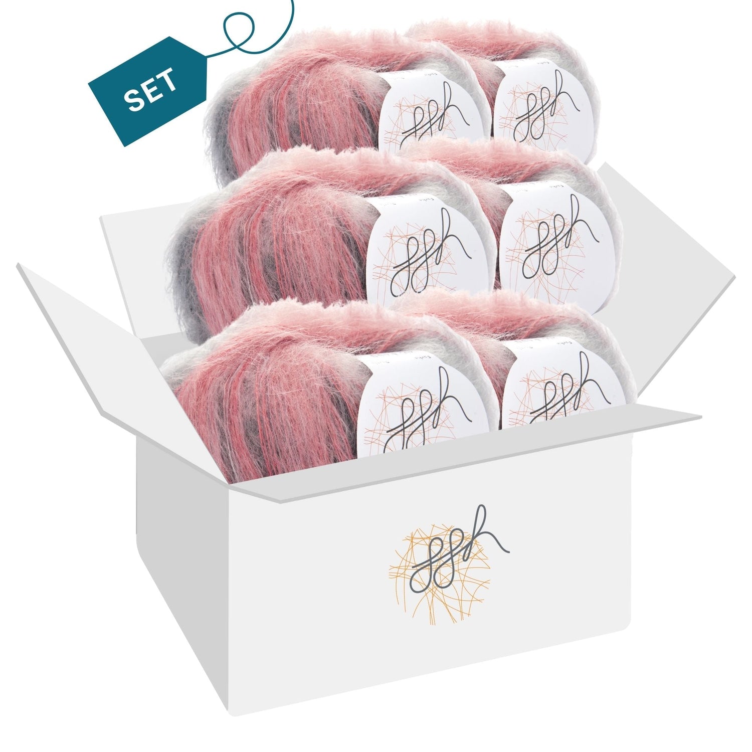 ggh Kidseda Box | 205 - Lachs - Grau meliert - ggh Wolle