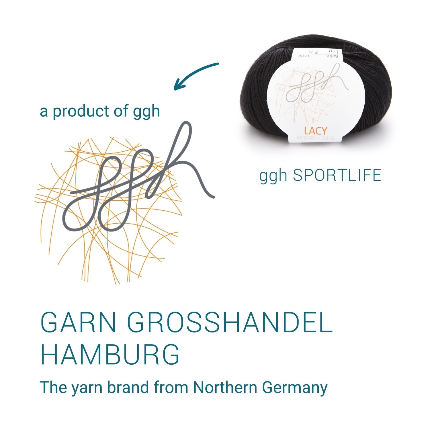 GGH Lacy | Merinowolle mit Seide | 25g - 150m | 010 - Schwarz - ggh Wolle