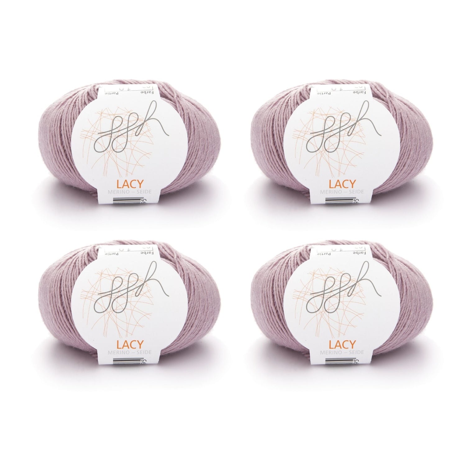 ggh Lacy | Set mit 4 x 25g (insg. 100g) - 002 - Rosa - ggh Wolle