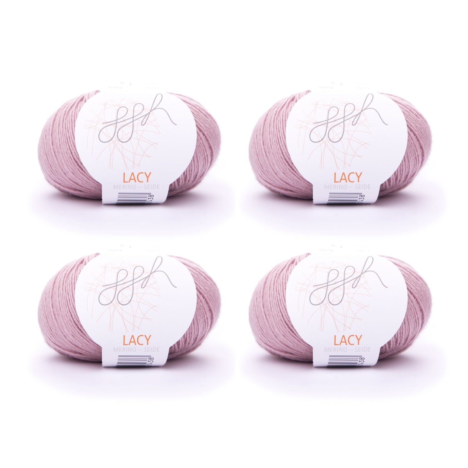 ggh Lacy | Set mit 4 x 25g (insg. 100g) - 015 - Pastell Rosa - ggh Wolle