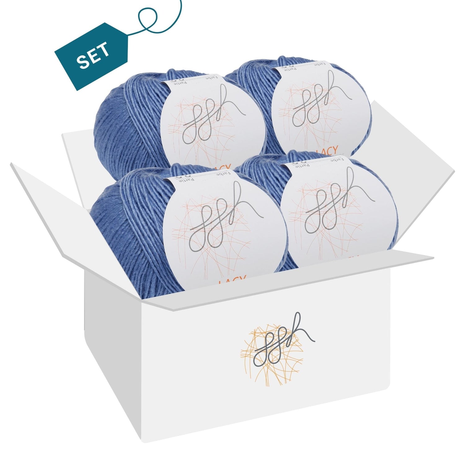 ggh Lacy | Set mit 4 x 25g (insg. 100g) - 021 - Blau - ggh Wolle