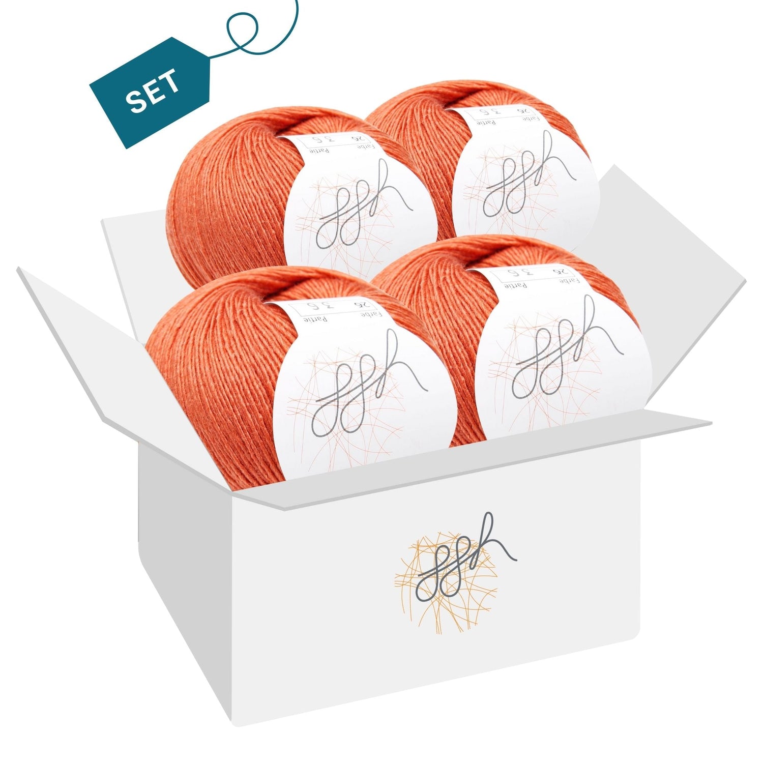 ggh Lacy | Set mit 4 x 25g (insg. 100g) - 026 - Herbstorange - ggh Wolle
