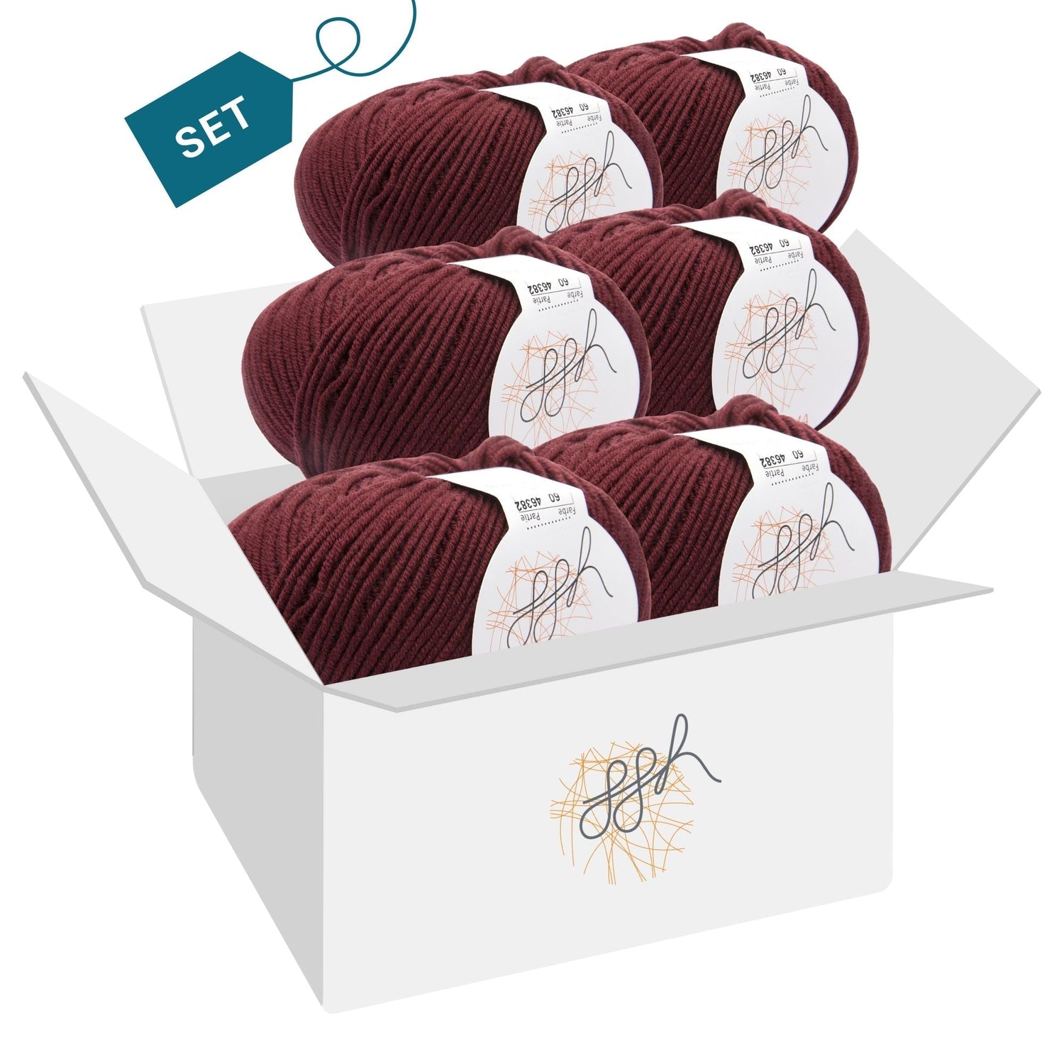ggh Maxima Box | 300g Set (6x50g) – 060 – Ochsenblut - ggh Wolle