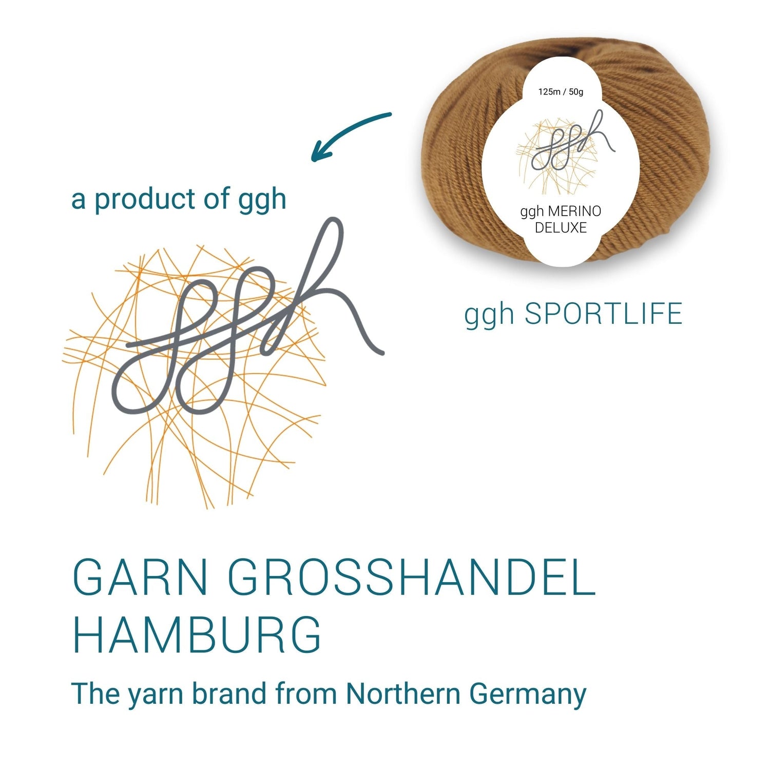 ggh Merino Deluxe - 300g Set (6x50g) - 007 - Hirschbraun - ggh Wolle