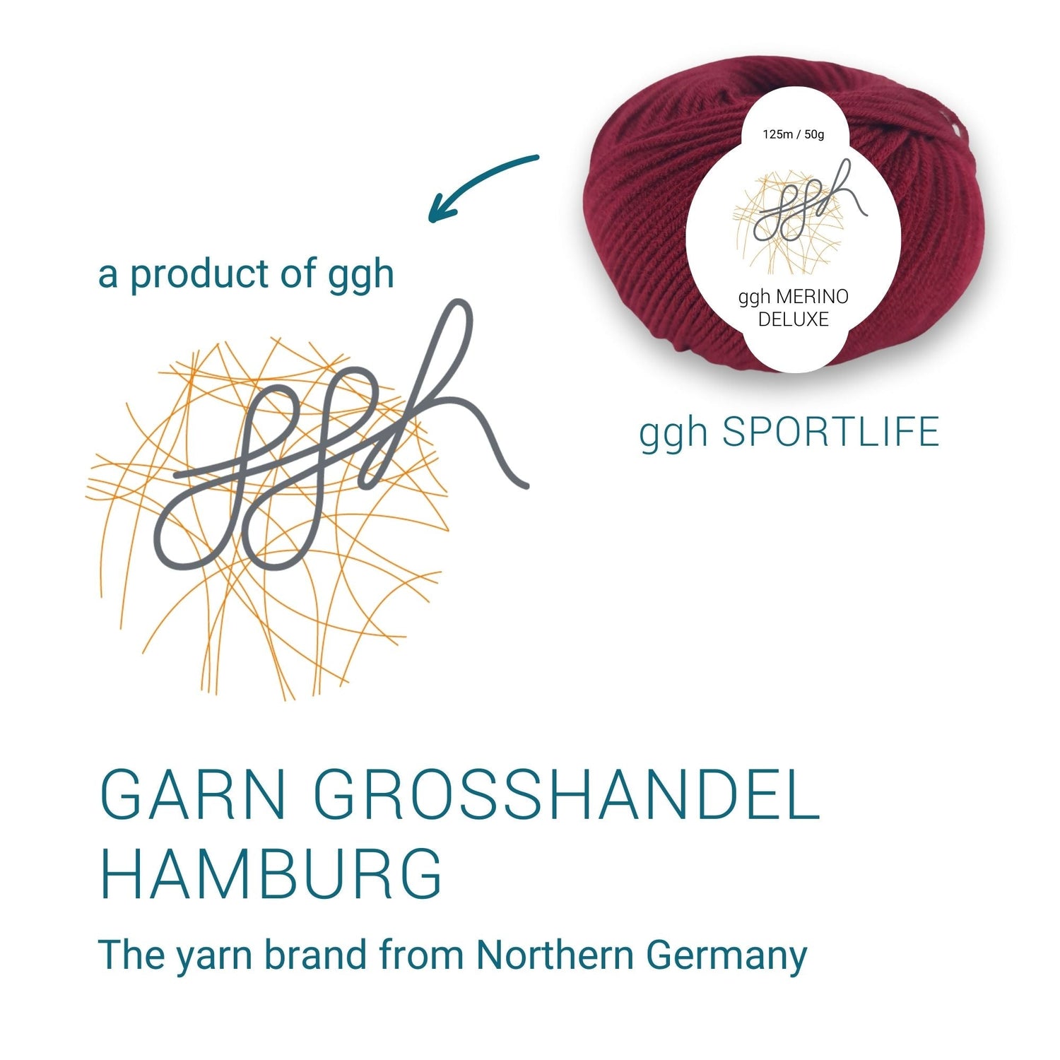ggh Merino Deluxe - 300g Set (6x50g) - 010 - Bordeauxrot - ggh Wolle