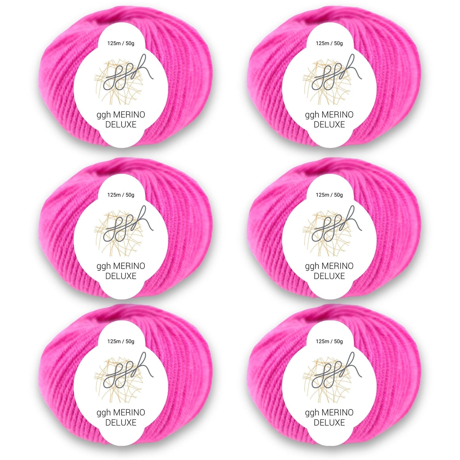 ggh Merino Deluxe - 300g Set (6x50g) - 012 - Pink - ggh Wolle