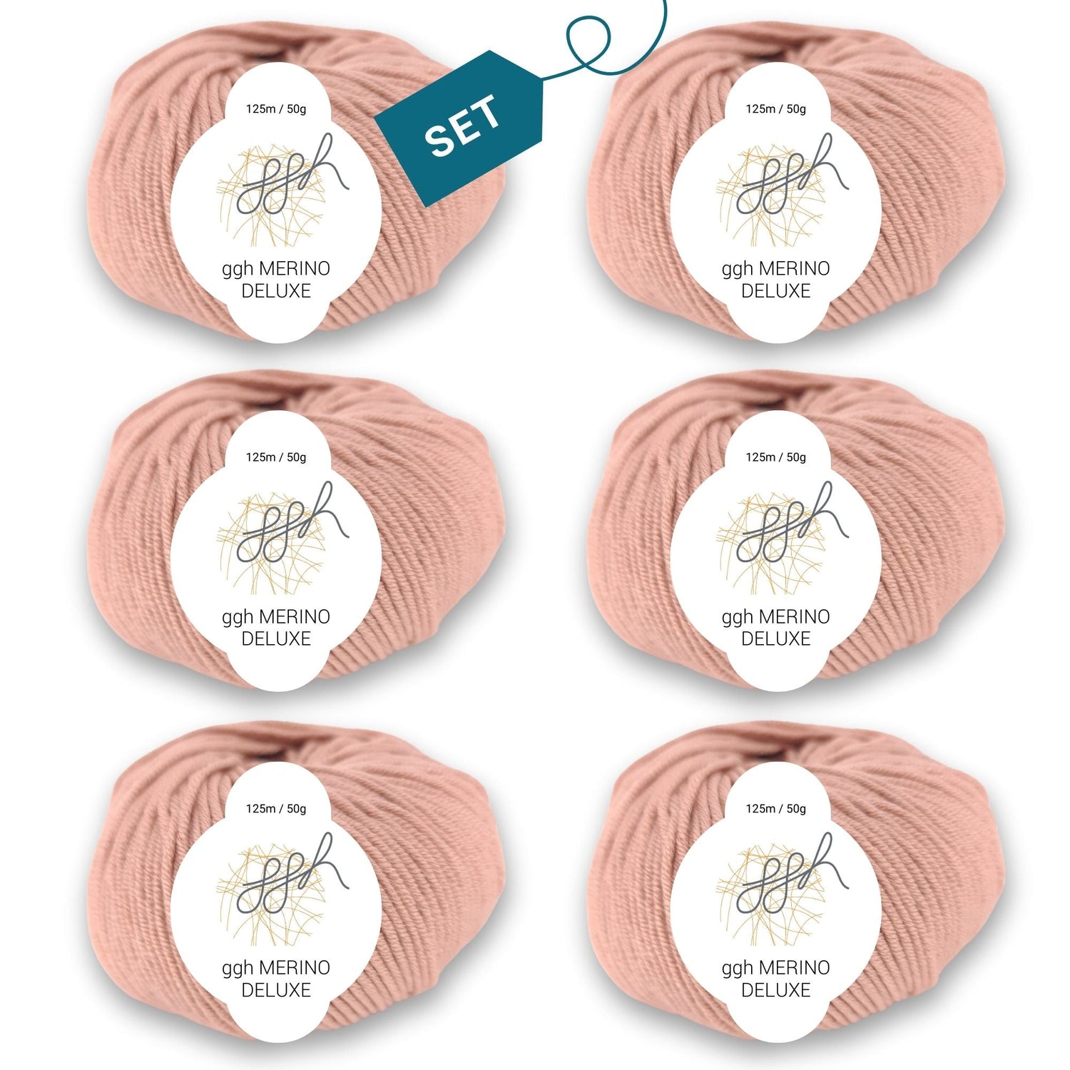 ggh Merino Deluxe - 300g Set (6x50g) - 014 - Flamingo Pink - ggh Wolle