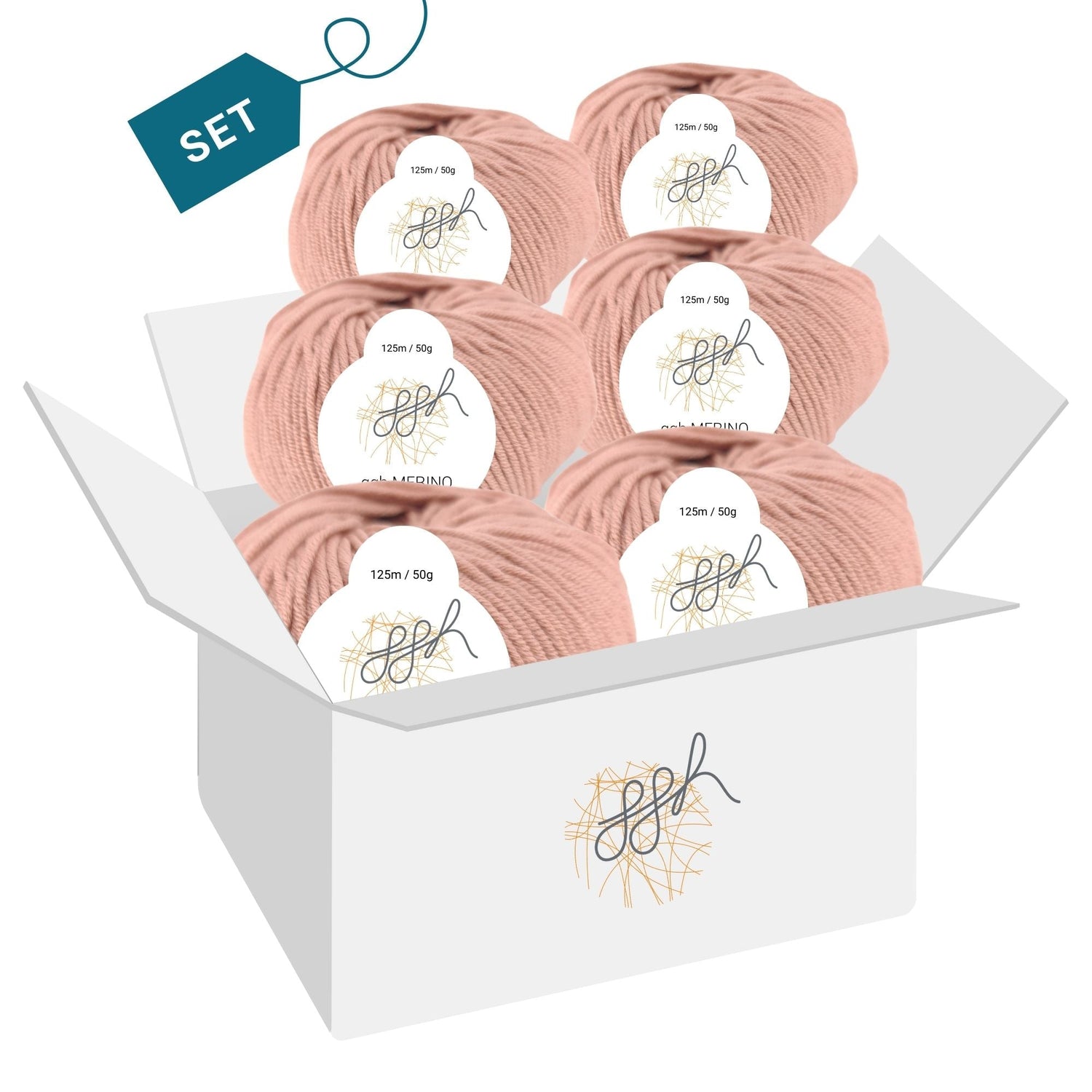 ggh Merino Deluxe - 300g Set (6x50g) - 014 - Flamingo Pink - ggh Wolle