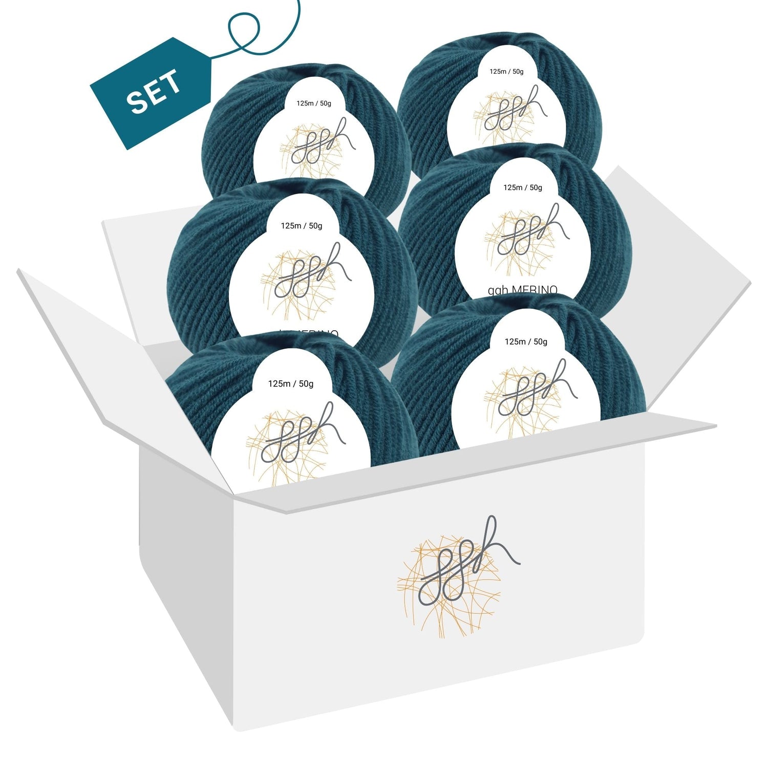 ggh Merino Deluxe - 300g Set (6x50g) - 017 - Jägergrün - ggh Wolle