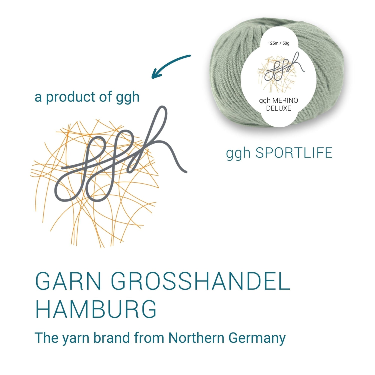 ggh Merino Deluxe - 300g Set (6x50g) - 018 - Schilfgrün - ggh Wolle