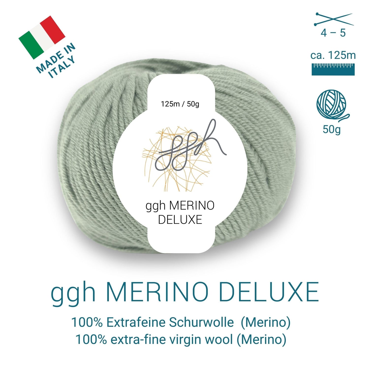 ggh Merino Deluxe - 300g Set (6x50g) - 018 - Schilfgrün - ggh Wolle