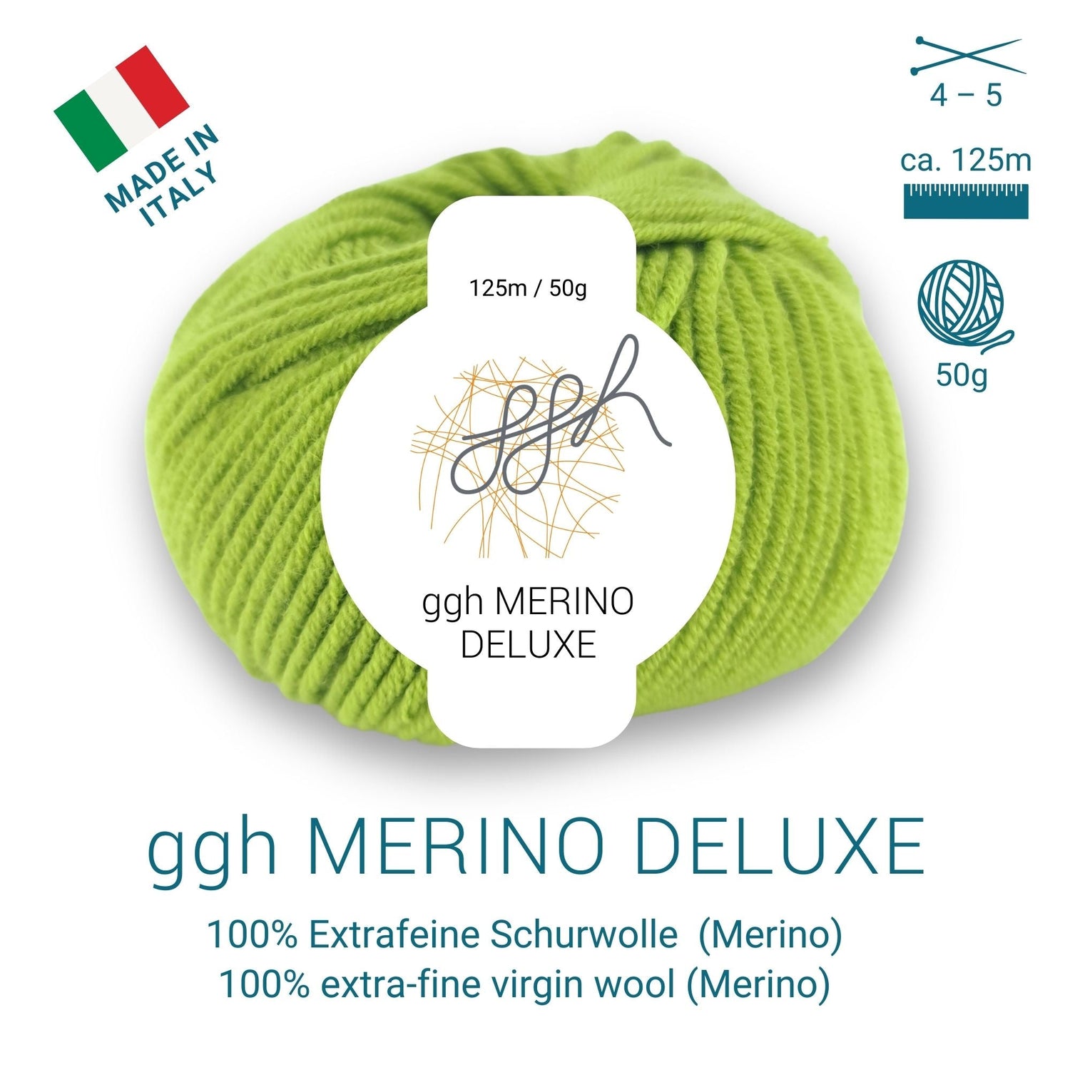 ggh Merino Deluxe - 300g Set (6x50g) - 020 - Moos - ggh Wolle