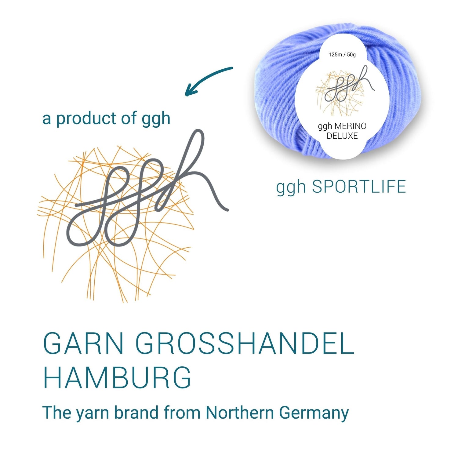 ggh Merino Deluxe - 300g Set (6x50g) - 023 - Hellblau - ggh Wolle