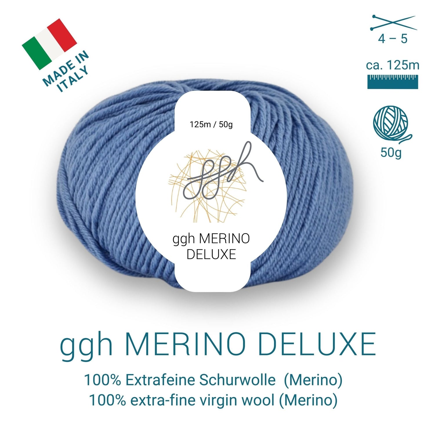 ggh Merino Deluxe - 300g Set (6x50g) - 024 - Himmelblau - ggh Wolle