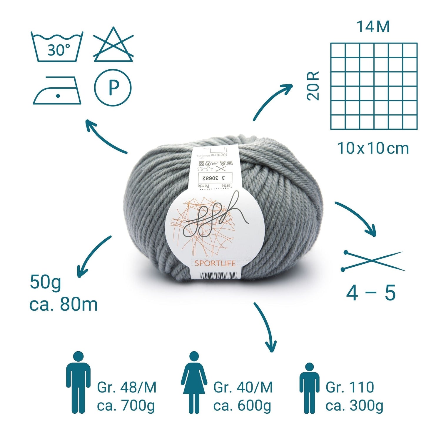 ggh Sportlife | 003 - Stahlgrau - ggh Wolle