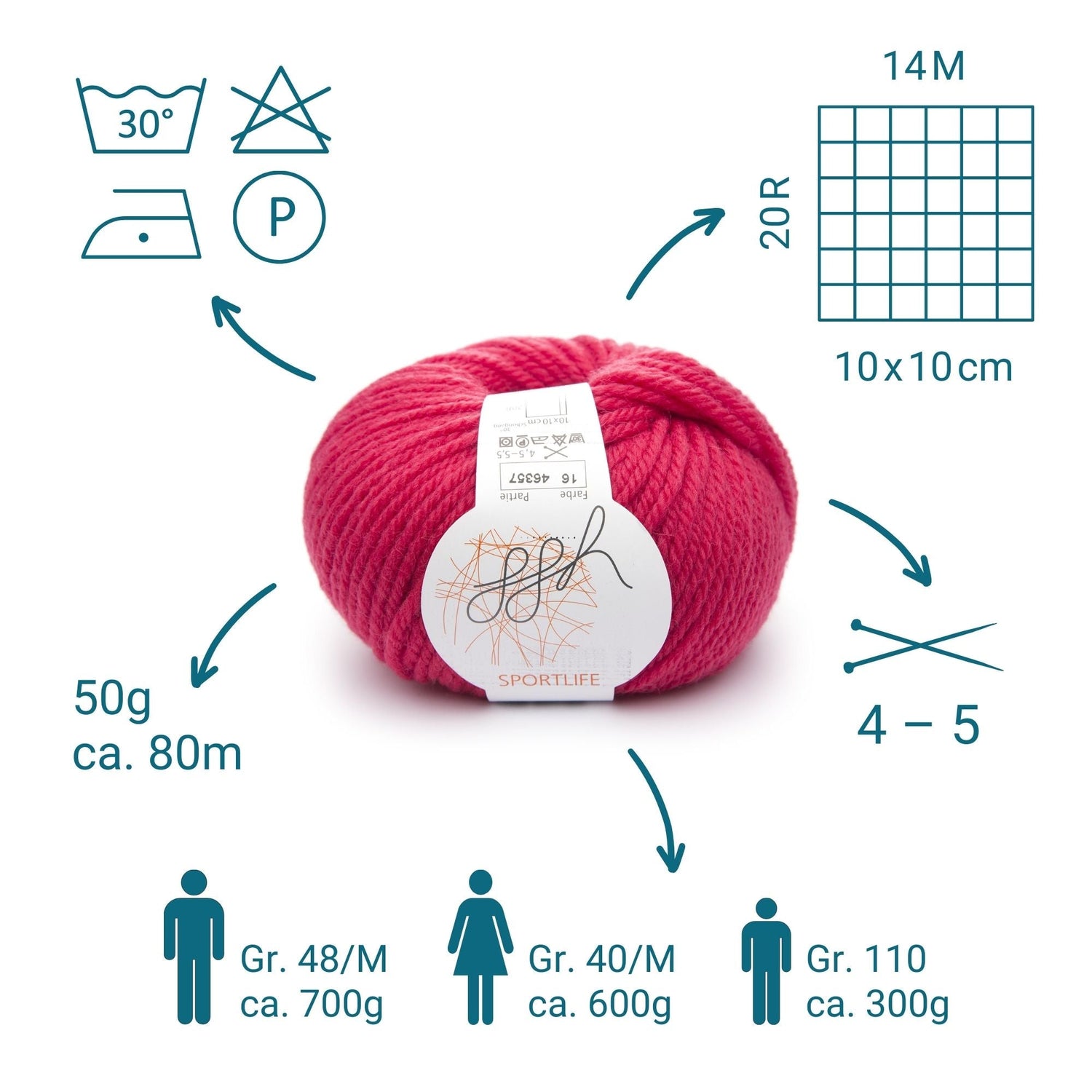 ggh Sportlife | 016 - Leuchtend Rot - ggh Wolle