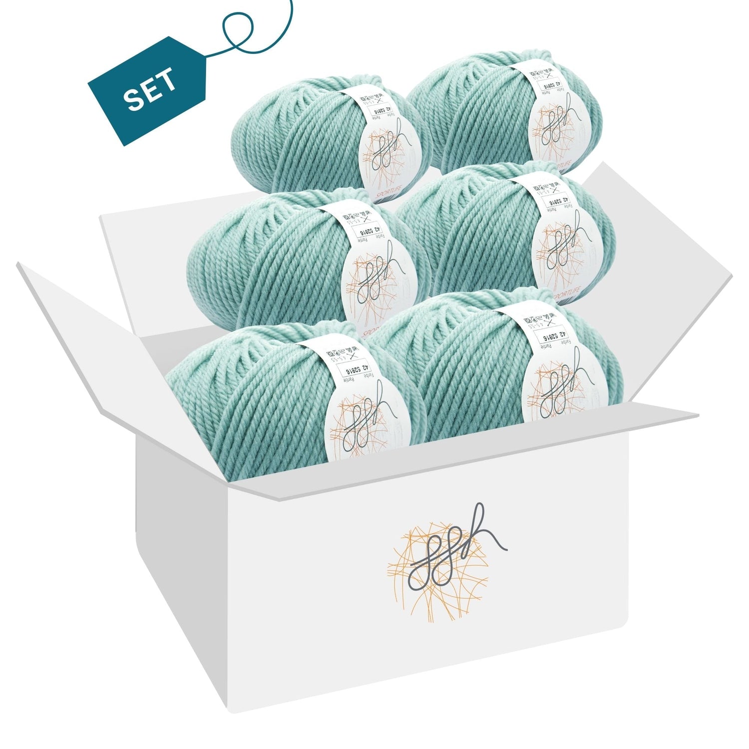ggh Sportlife Box | Set mit 300g (6x50g) | 042 Mintgrün - ggh Wolle