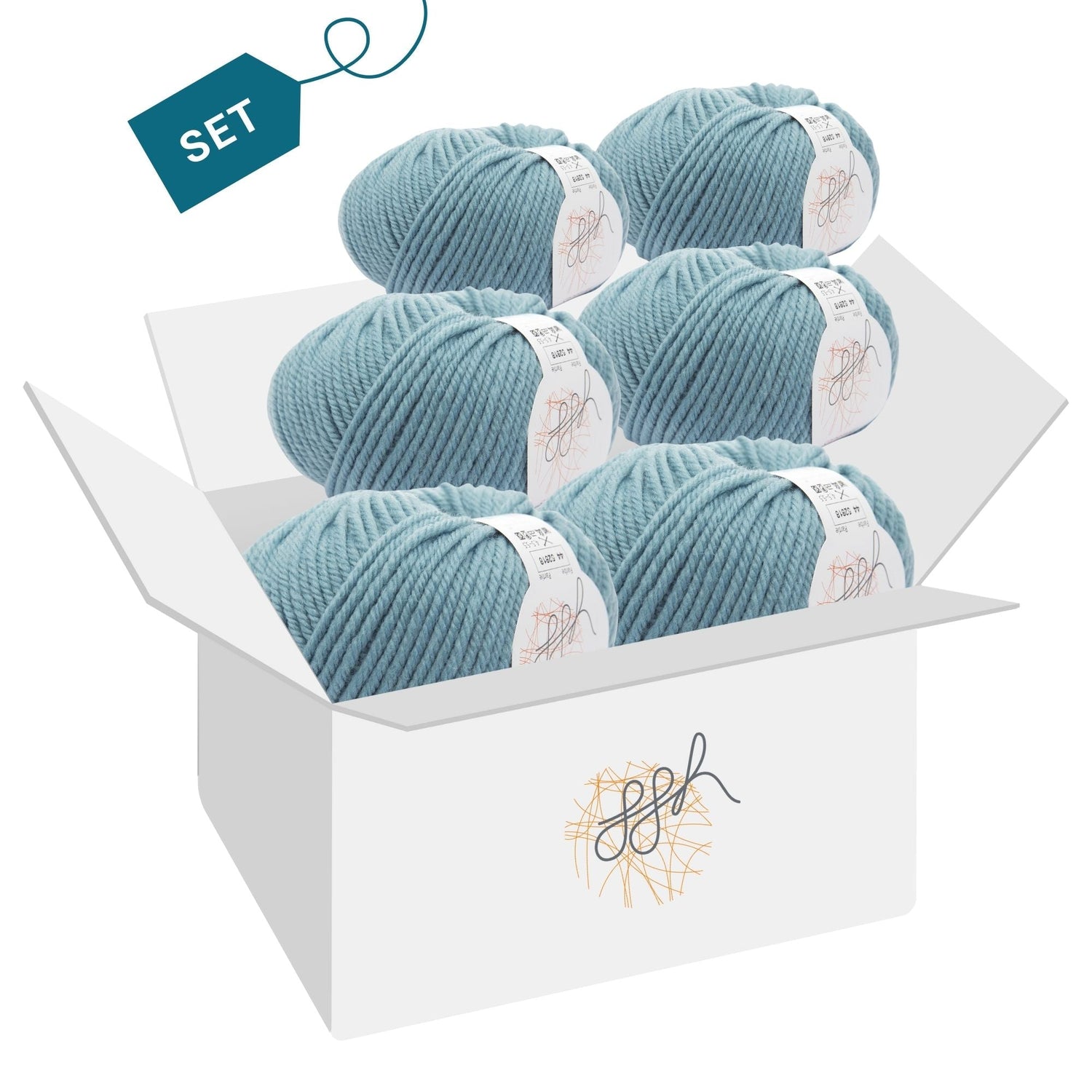 ggh Sportlife Box | Set mit 300g (6x50g) | 044 – Arktisblau - ggh Wolle