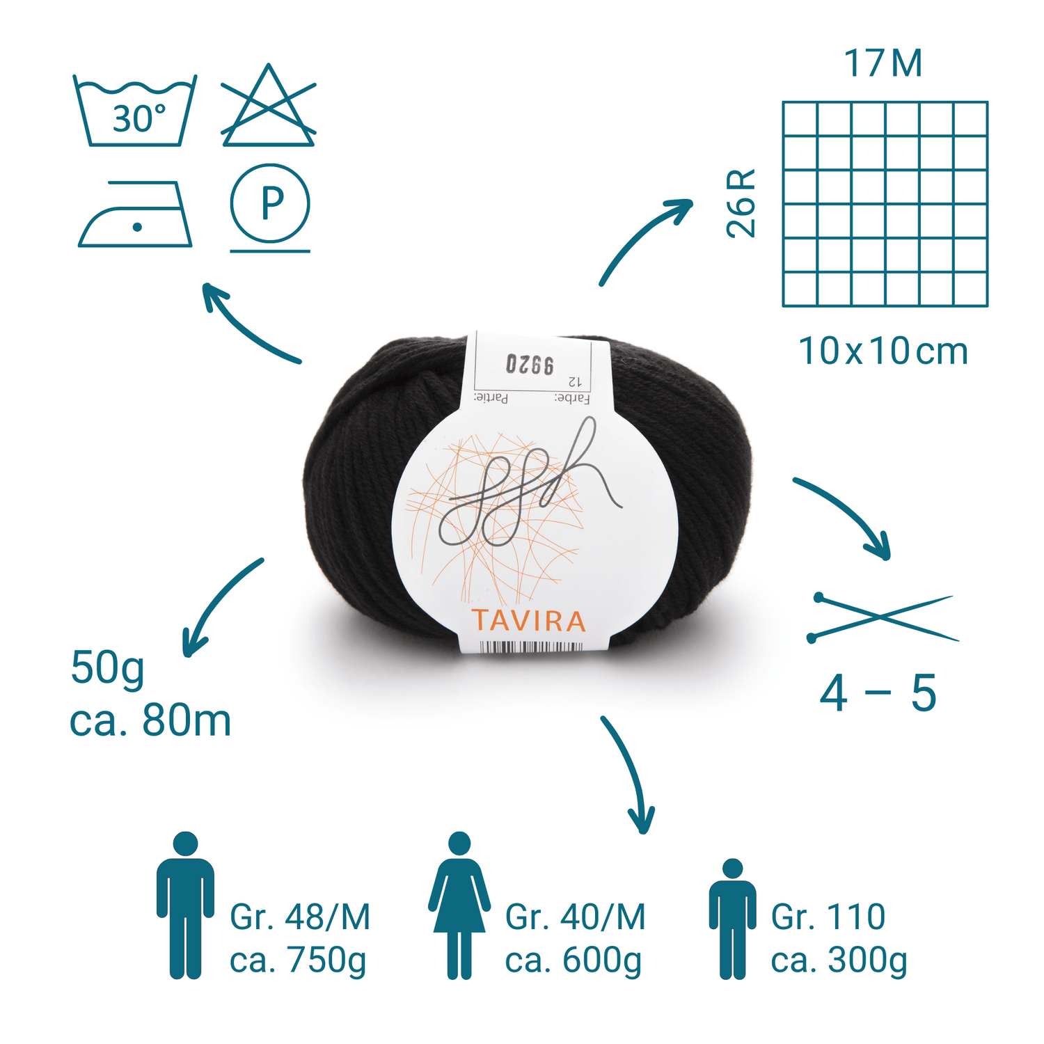 ggh Tavira Box | 300g Set (6x50g) | 012 - Schwarz - ggh Wolle