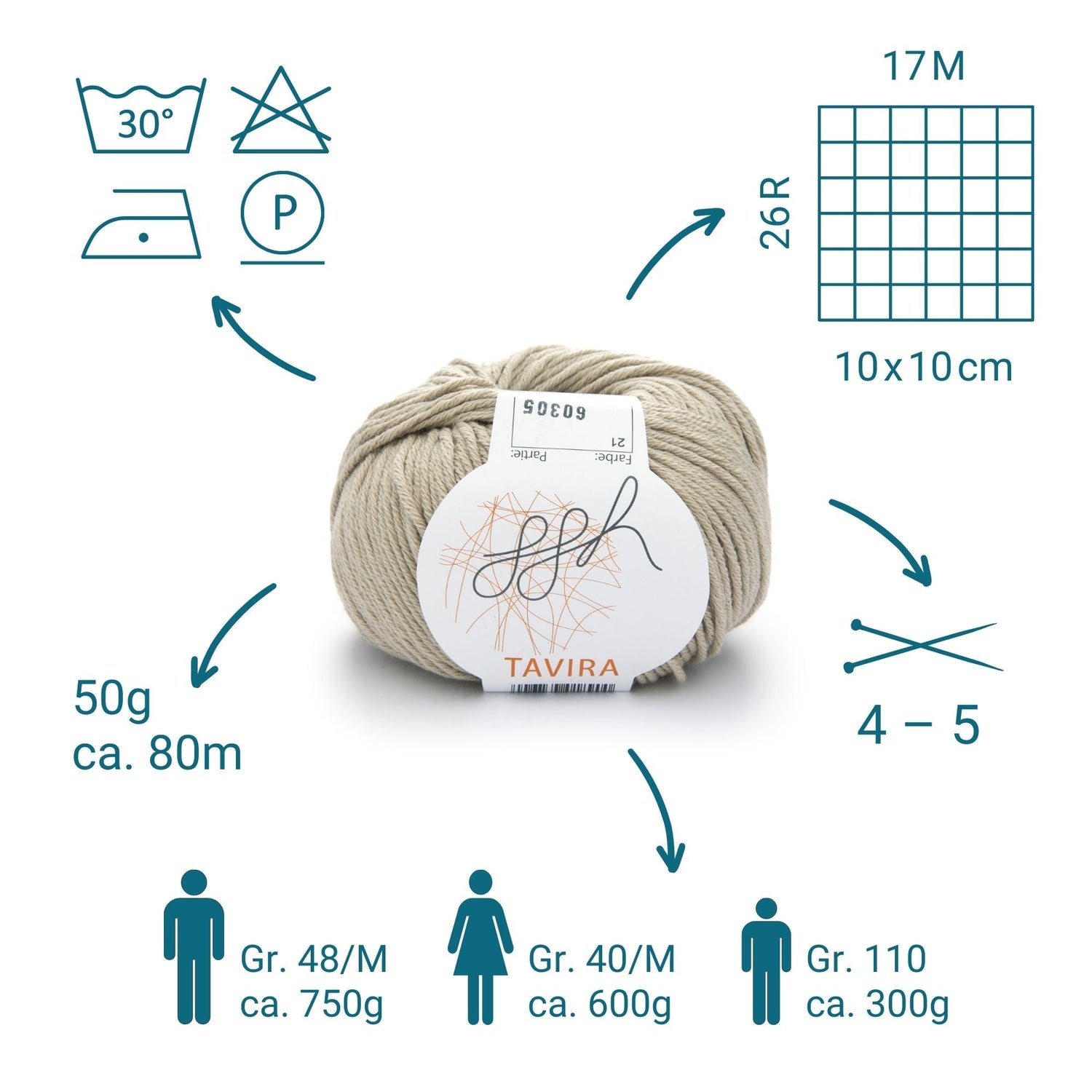 ggh Tavira Box | 300g Set (6x50g) | 021 - Sandbeige - ggh Wolle