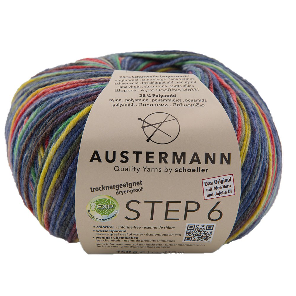 Step 6 Color Exp | 410 M - 150 G | 741 - Blau - Bunt - ggh Wolle