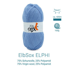 ElbSox Pier 4 | 100g Sockenwolle | 009 - Himmelblau - ggh Wolle