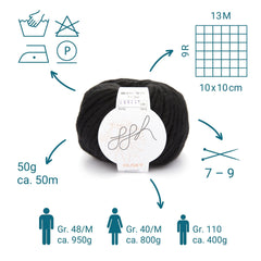 ggh Husky Box | 300g Set (6x50g) – 001 – Schwarz - ggh Wolle