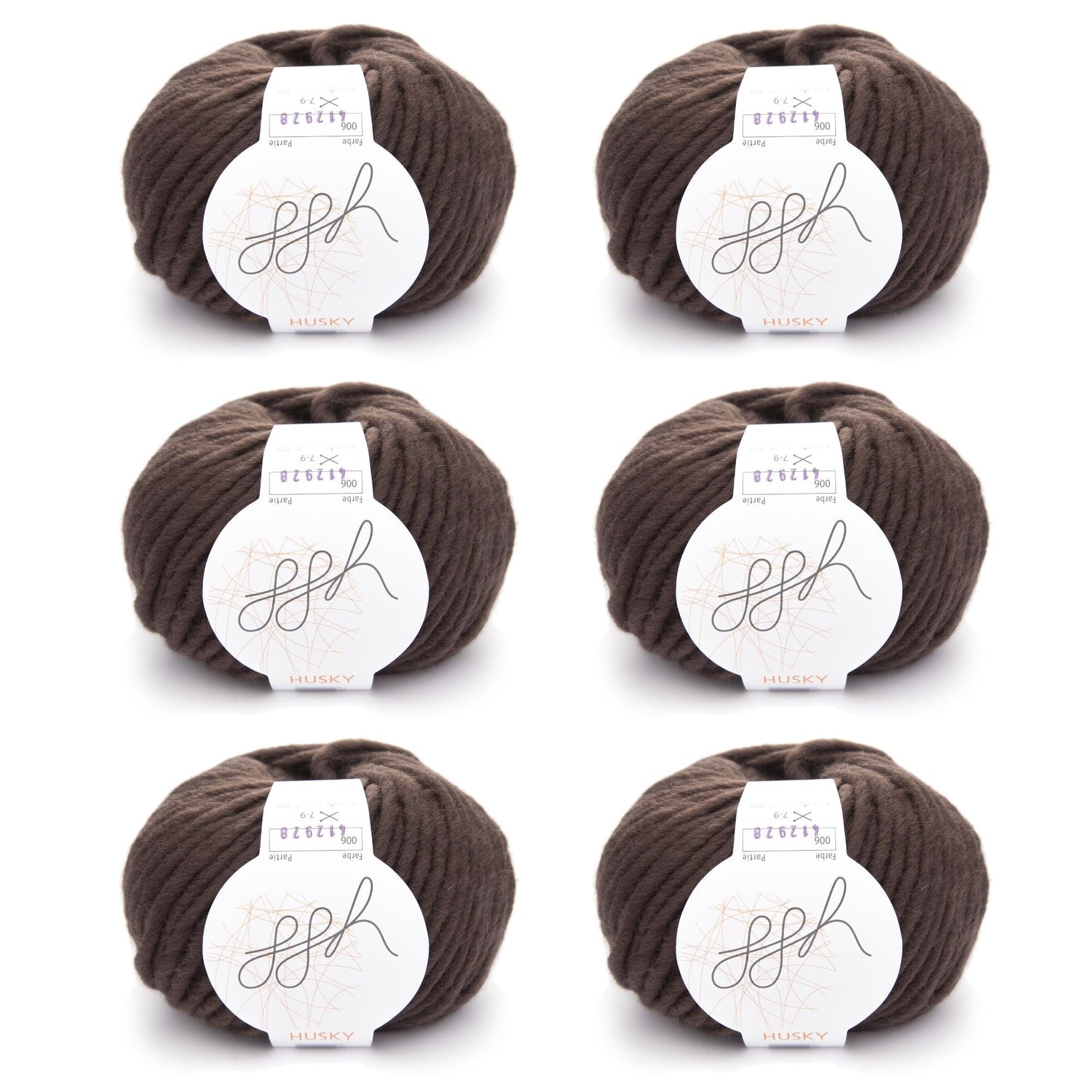 ggh Husky Box | 300g Set (6x50g) – 006 – Schokolade - ggh Wolle