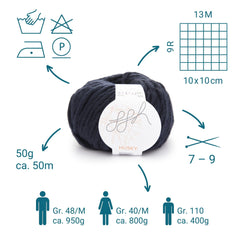 ggh Husky Box | 300g Set (6x50g) – 010 – Marine - ggh Wolle