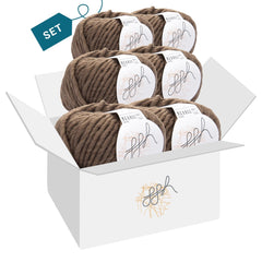 ggh Husky Box | 300g Set (6x50g) – 030 – Lederbraun - ggh Wolle